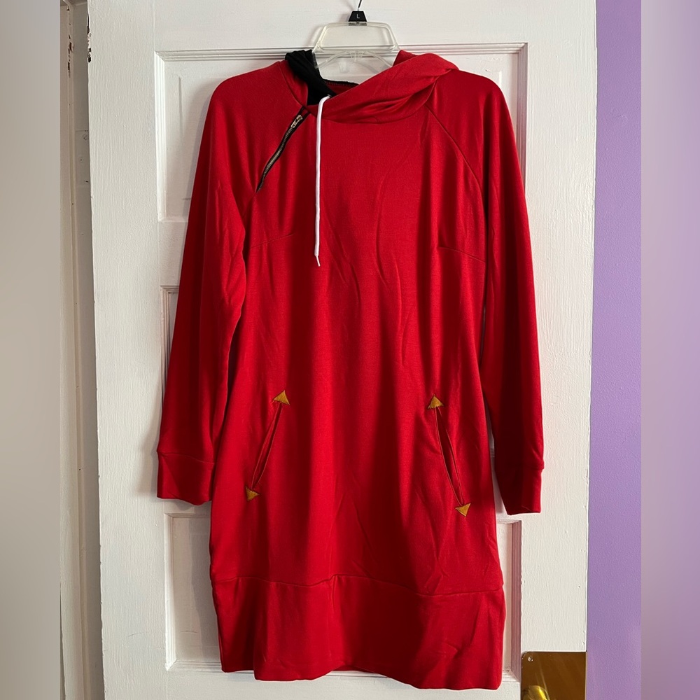 Red sweater dress